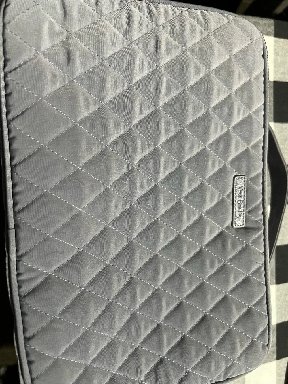 Quilted Gray Vera Bradley travel makeup case